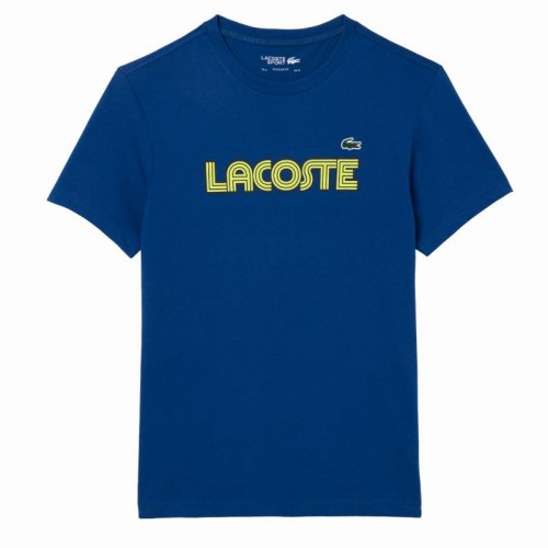Lacoste Sport Navy Blue Yellow Knit T-Shirt Lacoste Sport Navy Blue Yellow Knit T-Shirt