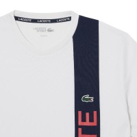 Lacoste Sport Ultra Dry White Navy Blue T-Shirt  Offer + Cheap