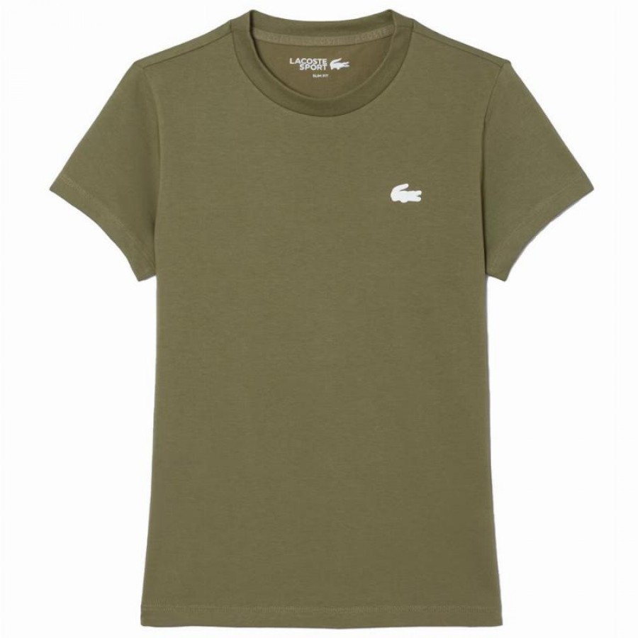 Camiseta Lacoste Sport Verde Kaki Mujer  Oferta + Barato