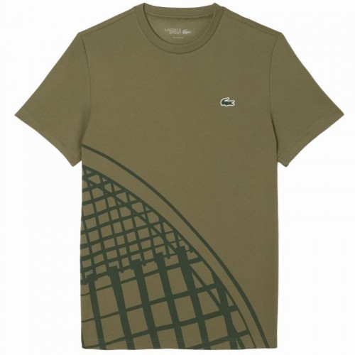 Lacoste Ultra Dry Khaki Green Tennis T-Shirt Lacoste Ultra Dry Khaki Green Tennis T-Shirt