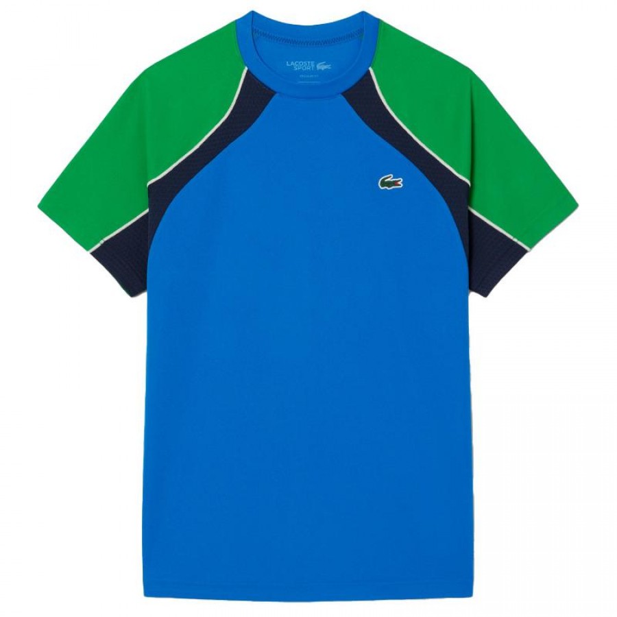 Camiseta Lacoste Ultra Dry Azul Marinho Verde  Oferta + Barato