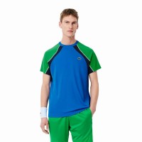 Camiseta Lacoste Ultra Dry Azul Marinho Verde  Oferta + Barato