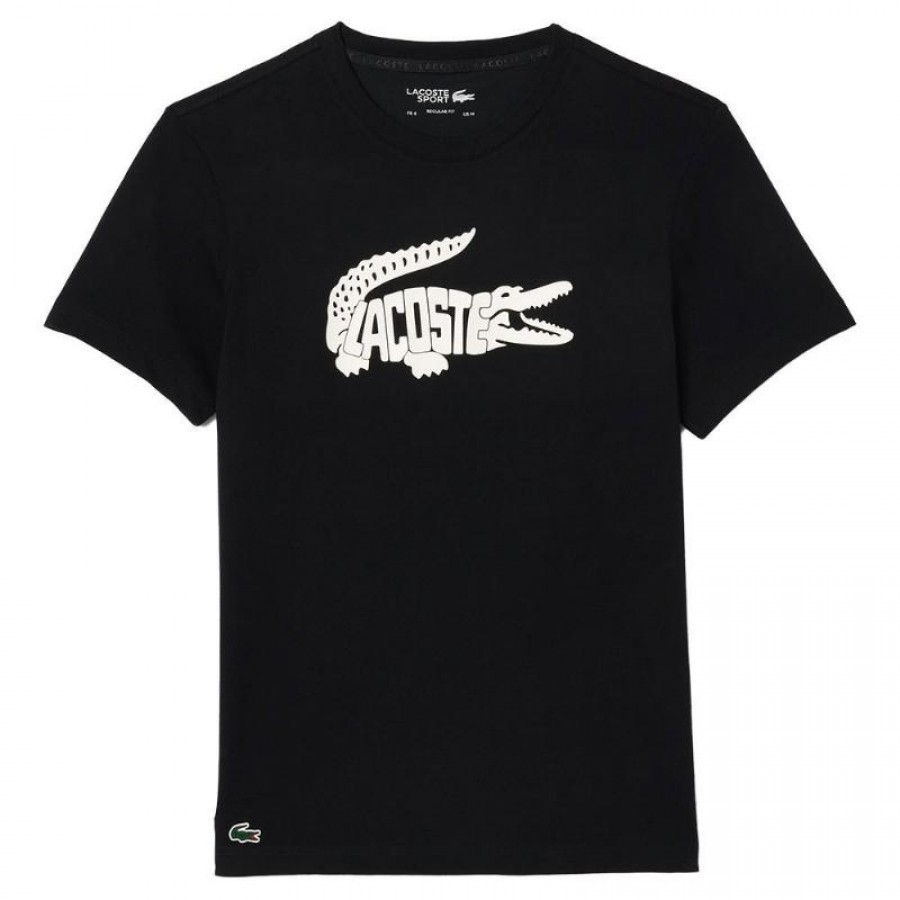T-Shirt Lacoste Ultra Dry Preto Branco  Oferta + Barato