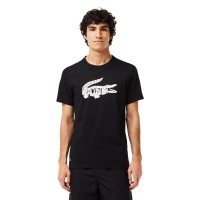 T-Shirt Lacoste Ultra Dry Preto Branco  Oferta + Barato