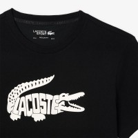 T-Shirt Lacoste Ultra Dry Preto Branco  Oferta + Barato