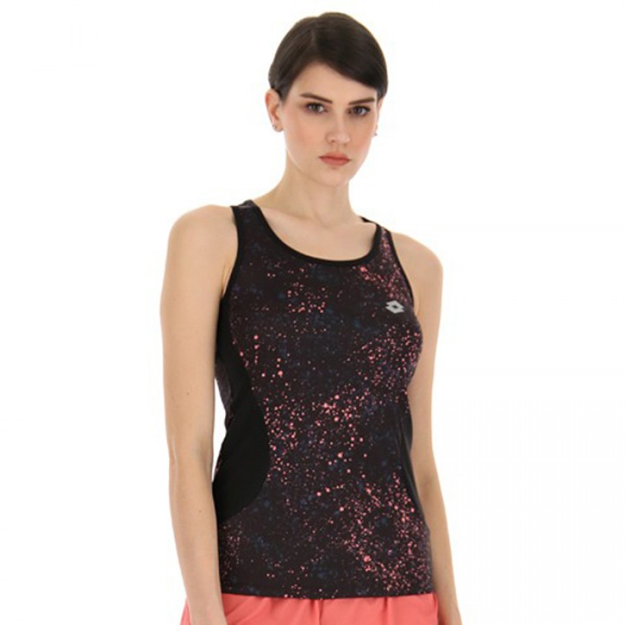 Camiseta Lotto Run Fit II Goma Rosa Preto  Oferta + Barato