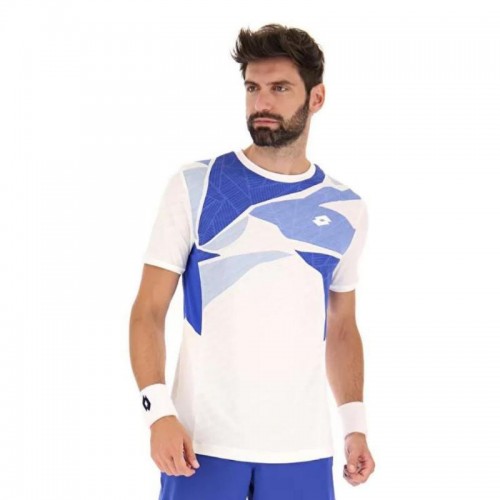 Camiseta Lotto Tech I D2 Blanco Brillo Azul Camiseta Lotto Tech I D2 Blanco Brillo Azul