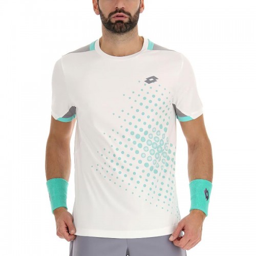 T-shirt Lotto Top IV Bright White Turquoise Green Grey T-shirt Lotto Top IV Bright White Turquoise Green Grey