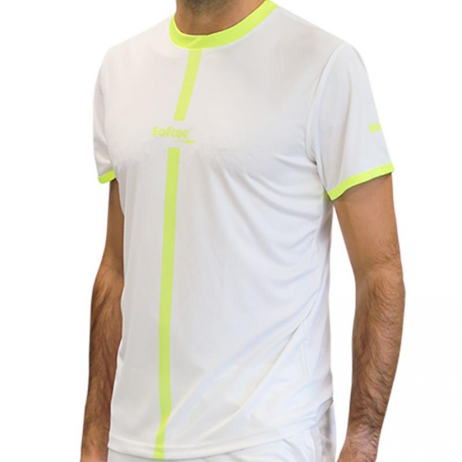 T-shirt junior Softee Tipex blanc jaune fluor  Offre - Pas cher