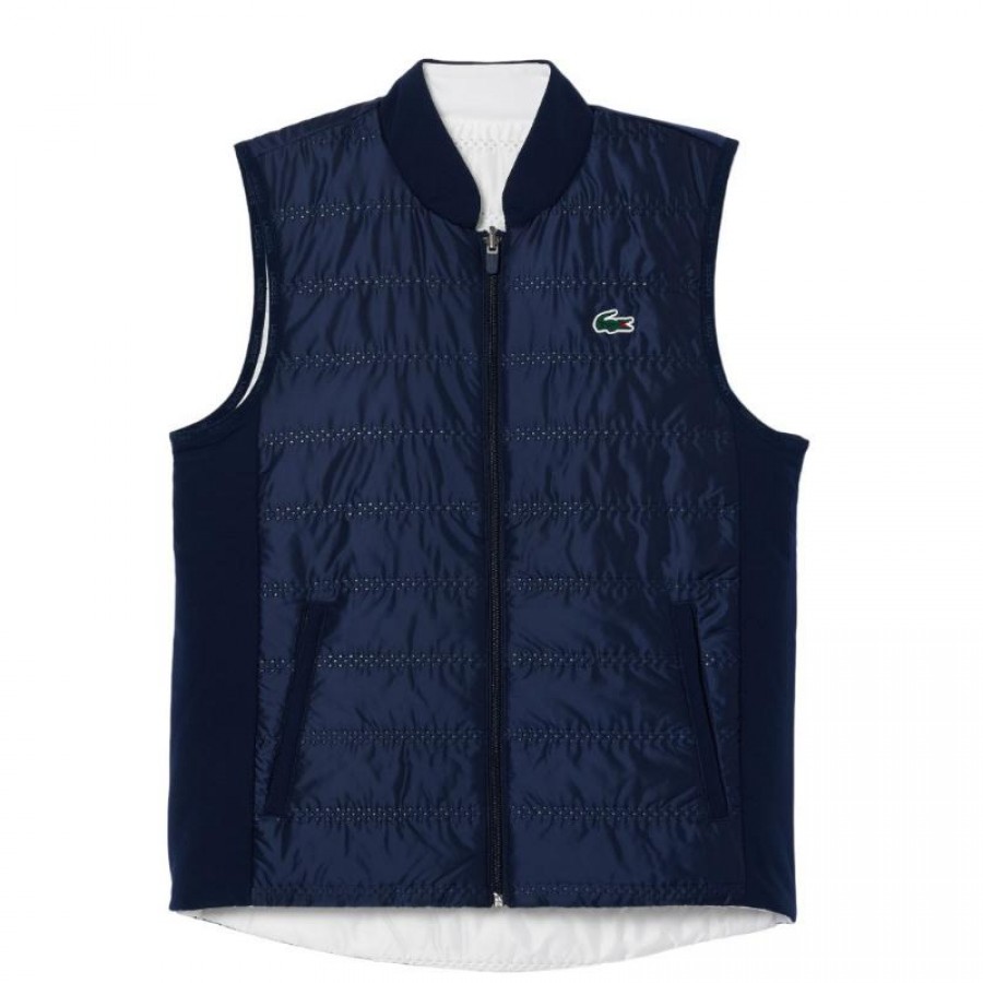 Colete Lacoste Slim Fit Azul Marinho Branco para Mulheres  Oferta + Barato