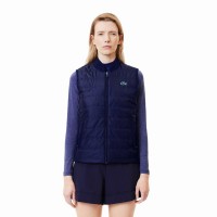 Colete Lacoste Slim Fit Azul Marinho Branco para Mulheres  Oferta + Barato