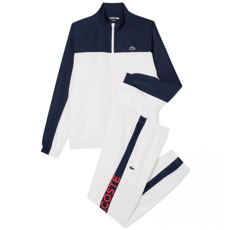 Chandal Lacoste Sport Blanco Azul Marino  Offre - Pas cher