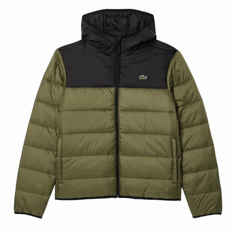 Lacoste Khaki Green Black Jacket  Offer + Cheap