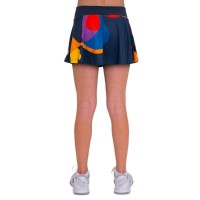 Saia Júnior Bidi Badu Twiggy Estampada Ondulada Azul Escuro Mix  Oferta + Barato