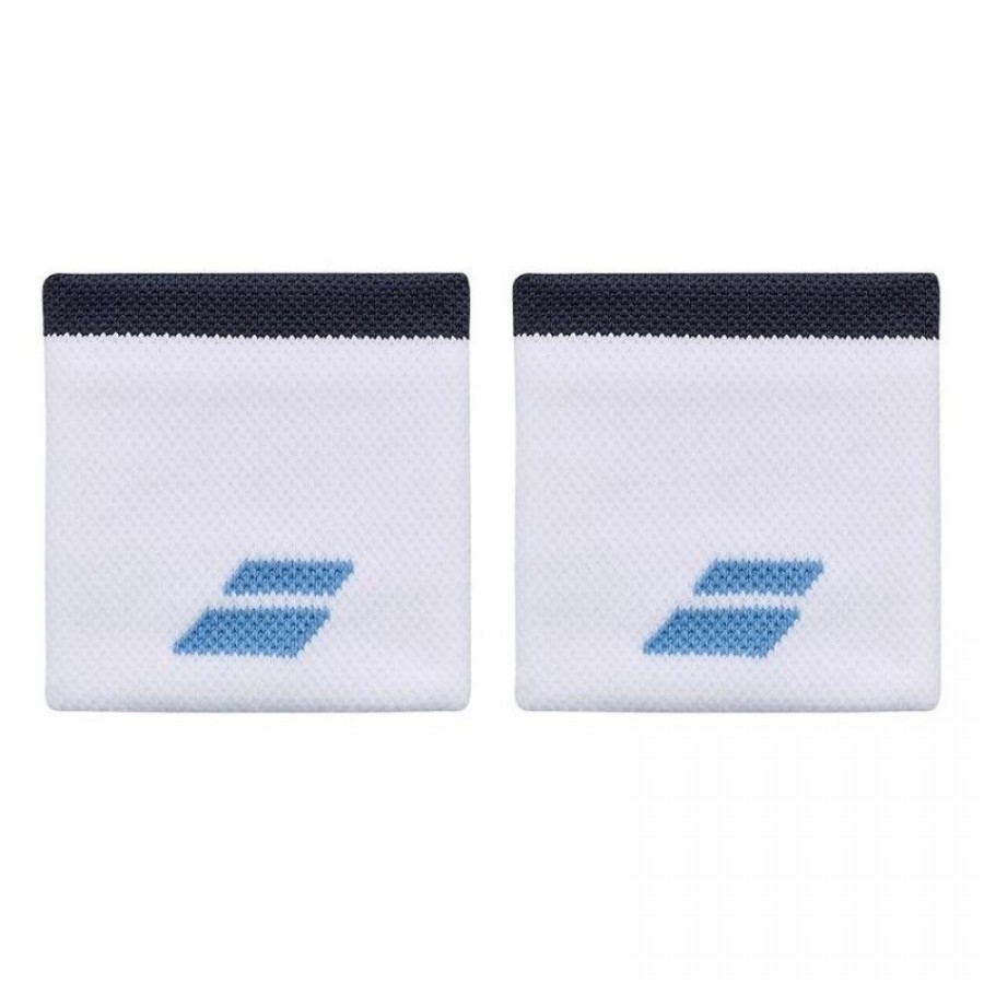 Babolat Short Wristbands White Blue 2 Units