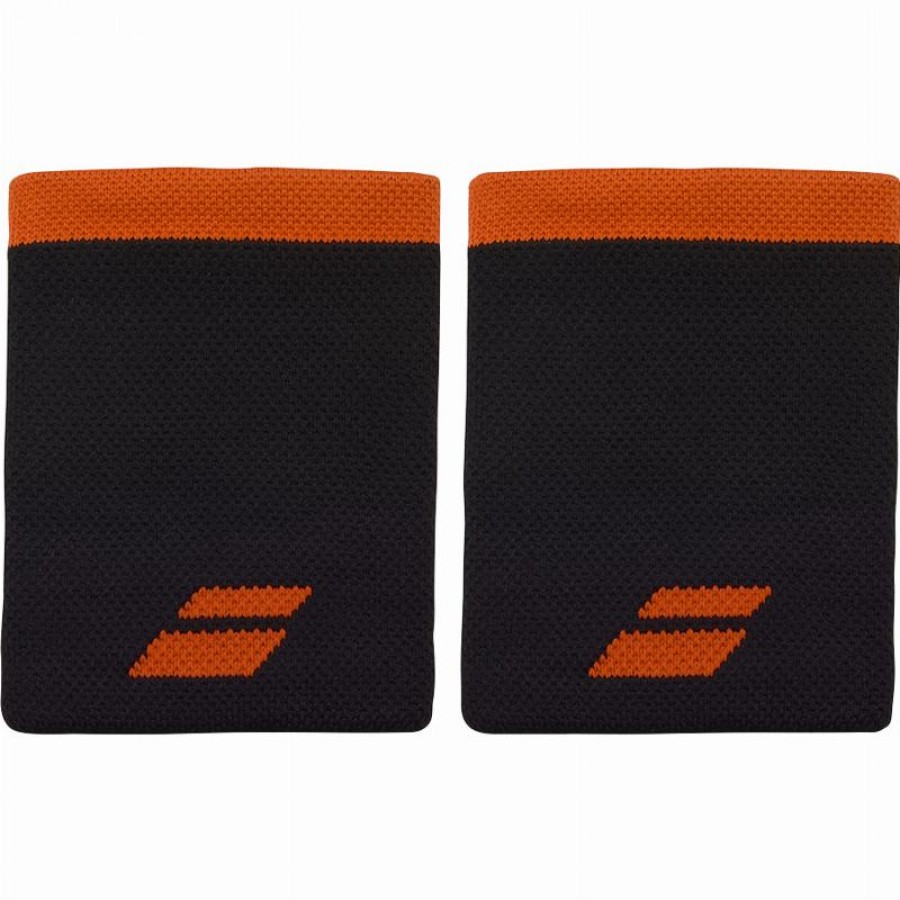 Muñequeras Babolat Logo Jumbo Negro Rojo 2 Unidades