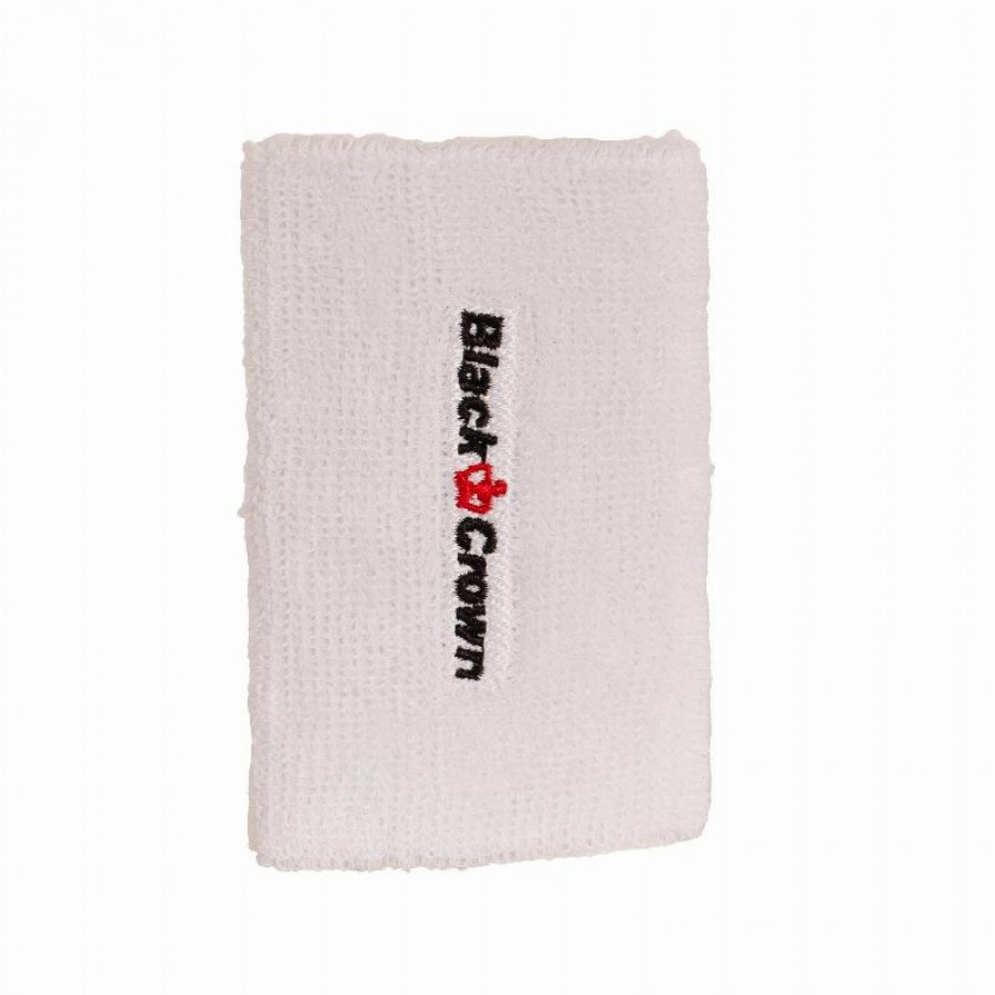 Black Crown Long White Wristbands 2 Units