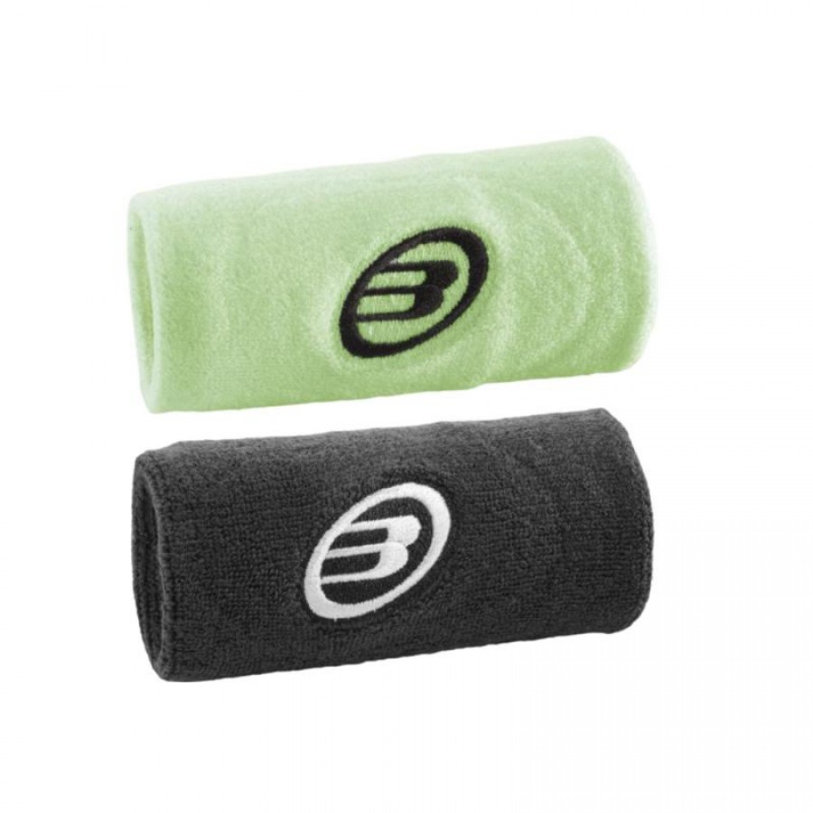 Munequeras Bullpadel BPMU243 Negro Amarillo Azufre 2 Unidades  Oferta + Barato