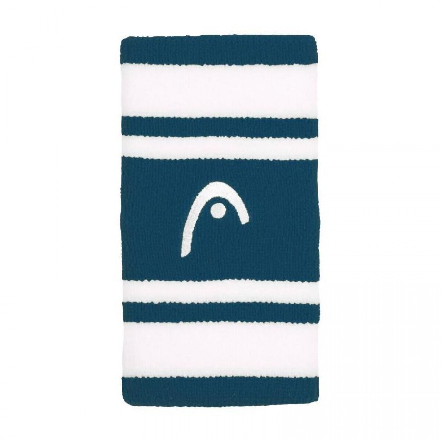 Cabeca Listrada 5 Azul Petroleo Branco Pulseiras 2 Unidades  Oferta + Barato