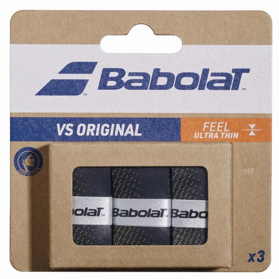 Overgrips Babolat VS Original Negro Amarillo 3 Unidades  Oferta + Barato