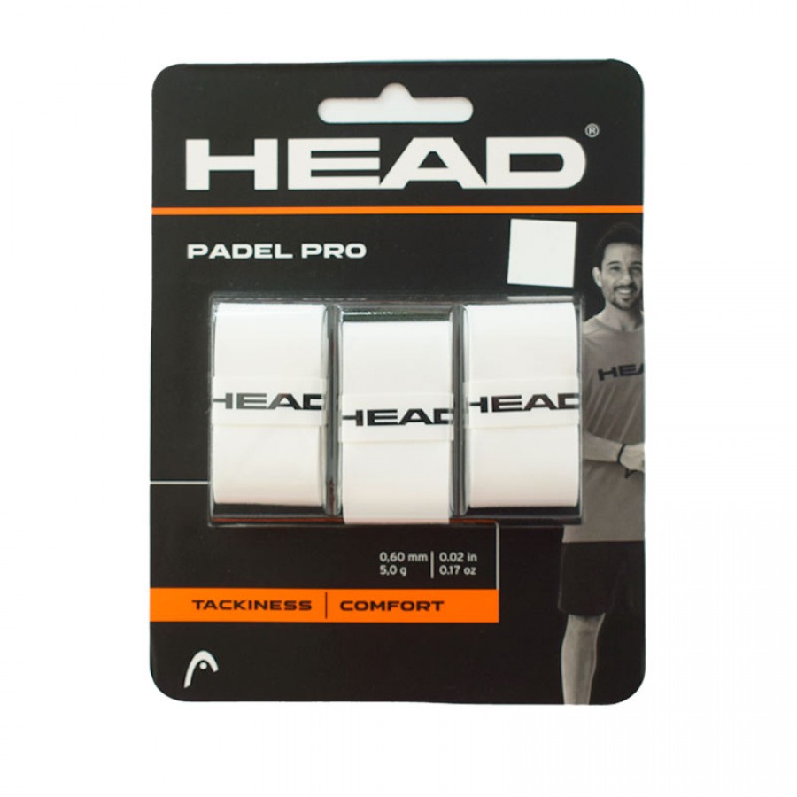 Overgrips Head Padel Pro White 3 Unites   Offre - Pas cher