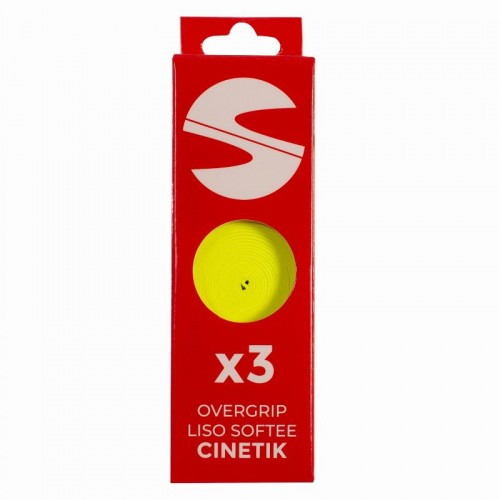 Softee Cinetik Smooth Overgrips Amarelo Fluor 3 unidades