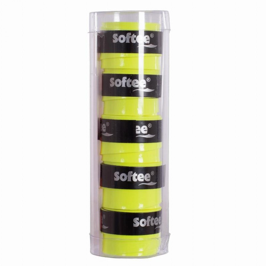 Softee Tech Smooth Overgrips Amarelo Fluor 5 unidades