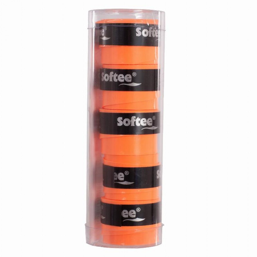 Softee Tech Smooth Overgrips Laranja Fluorescente 5 Unidades