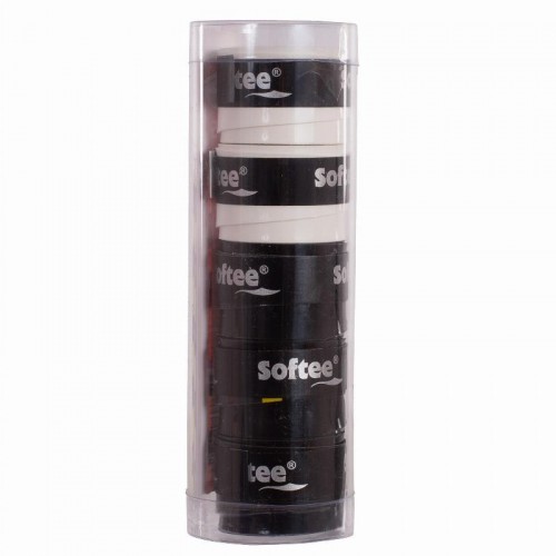 Softee Tech Liso Preto Branco Sobreempunhadura 5 unidades
