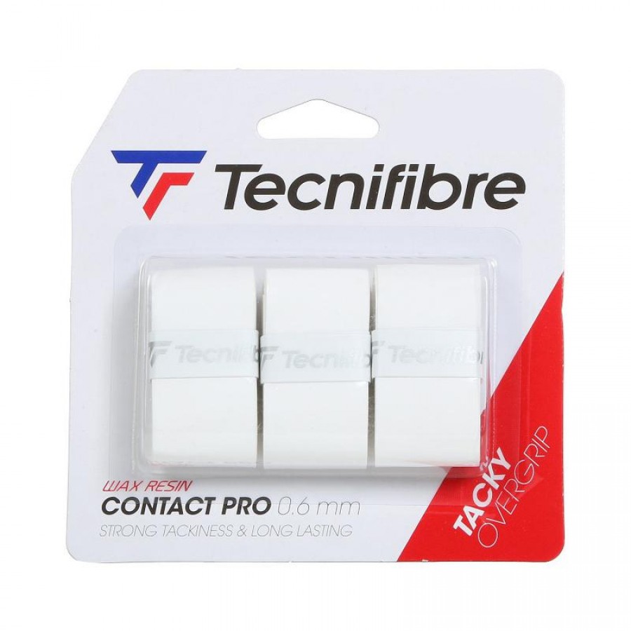 Couvre-poignées Tecnifibre Contact Pro Blanco 3 Unidades  Offre - Pas cher