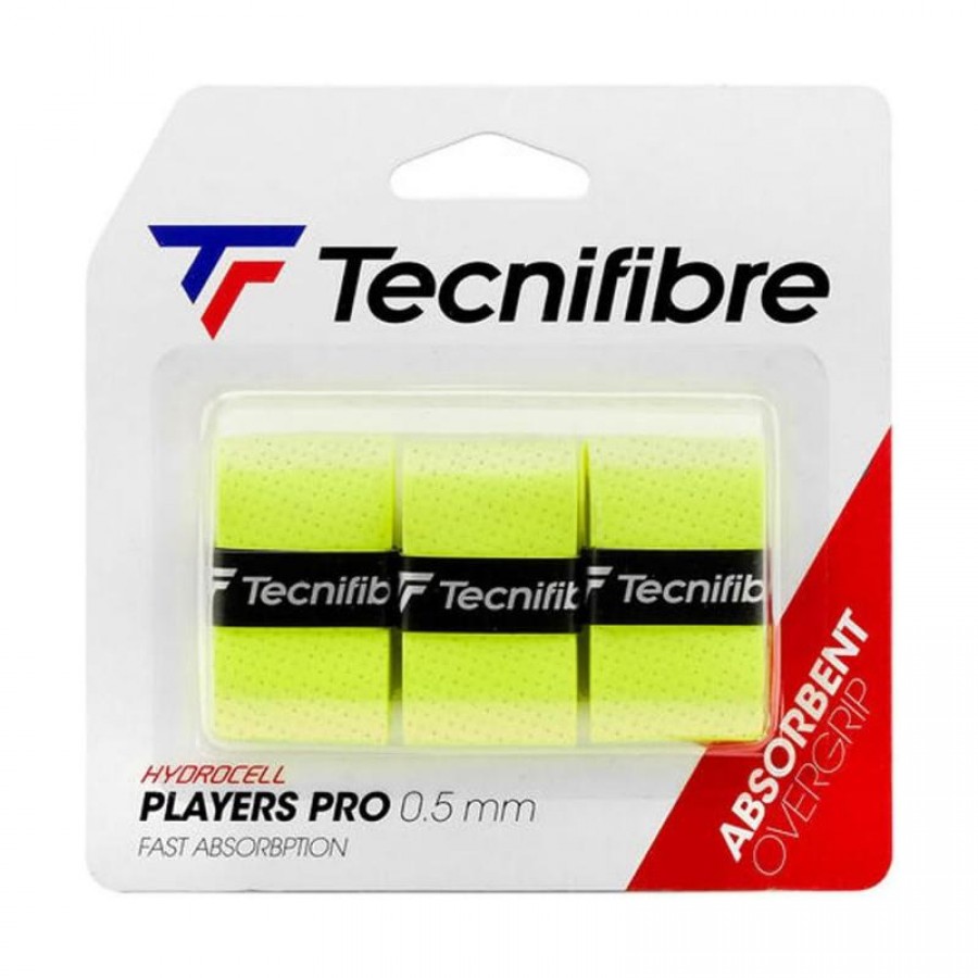 Punhos Tecnifibre Players Pro Neon 3 Unidades  Oferta + Barato