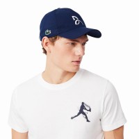 Pack Lacoste Novak Djokovic White T-Shirt and Navy Cap  Offer + Cheap