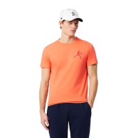 Pack Camiseta Lacoste Novak Djokovic Laranja e Boné Branco  Oferta + Barato