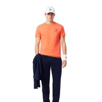 Pack Camiseta Lacoste Novak Djokovic Laranja e Boné Branco  Oferta + Barato