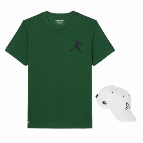 Pack Lacoste Novak Djokovic T-Shirt Green and White Cap Pack Lacoste Novak Djokovic T-Shirt Green and White Cap