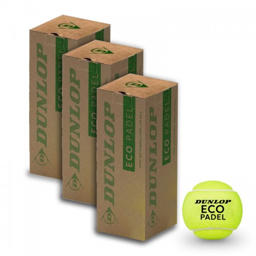Pack de 3 Botes de Pelotas Dunlop Eco Padel Pack de 3 Botes de Pelotas Dunlop Eco Padel