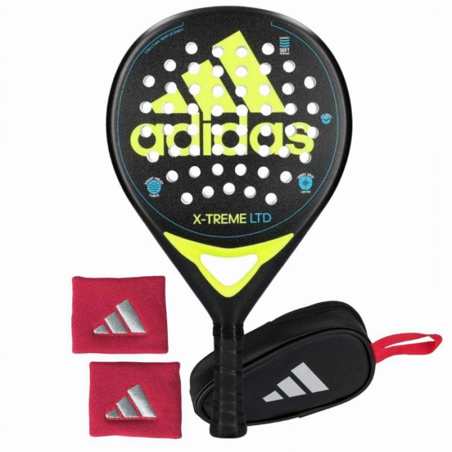 Pack Pala Adidas X-Treme Negro Lima con Monedero y Munequeras   Oferta + Barato