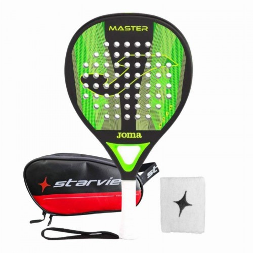 Pack Pala Joma Master Negro Verde Fluor con Neceser y Munequera Pack Pala Joma Master Negro Verde Fluor con Neceser y Munequera