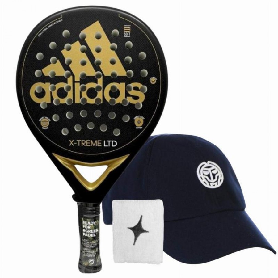 Pack Pala Adidas X-Treme Negro Oro con Gorra y Munequera  Oferta + Barato