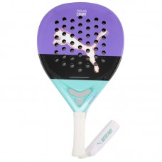 Raquete Feminina Puma Nova Court Roxo Preto Turquesa