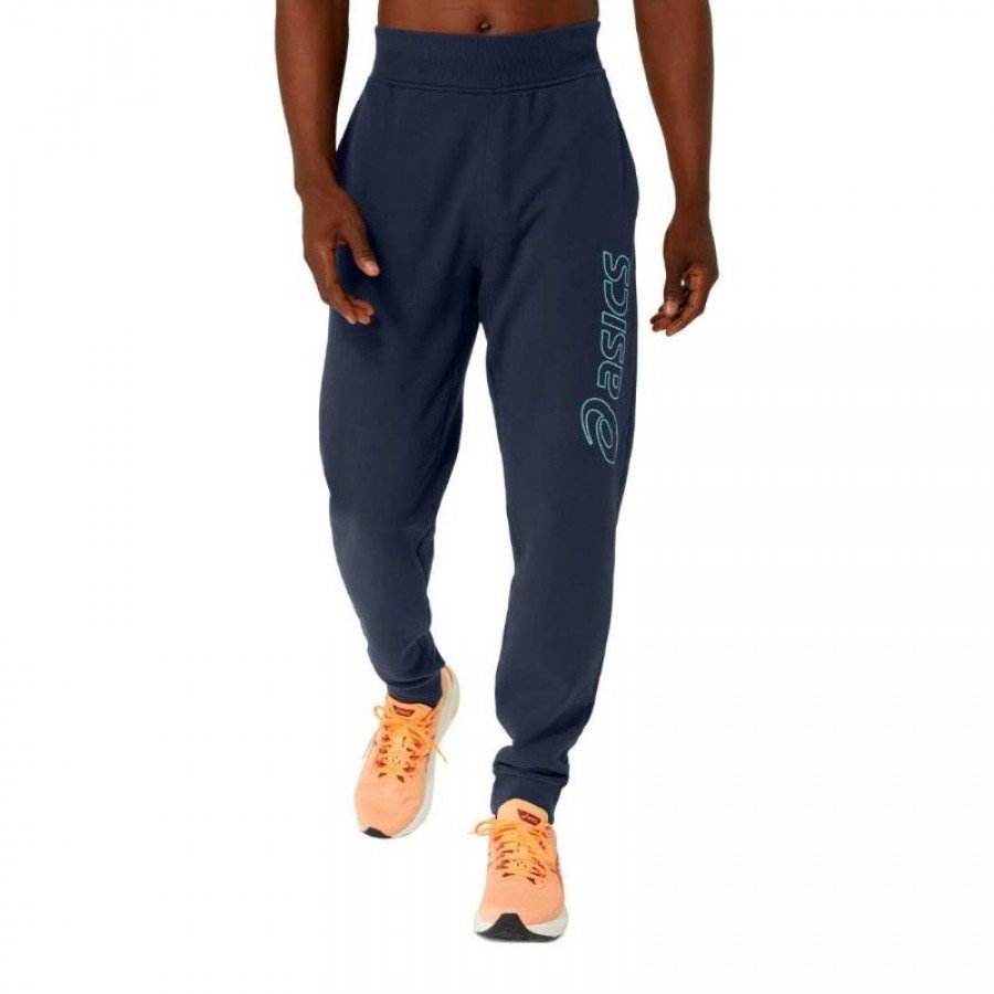 Pantalon Asics Logo Midnight Blue Green  Offre - Pas cher