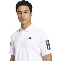 Polo Adidas Club 3 Stripes Blanco Negro