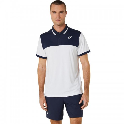 Polo Asics Court Blanco Marino Polo Asics Court Blanco Marino