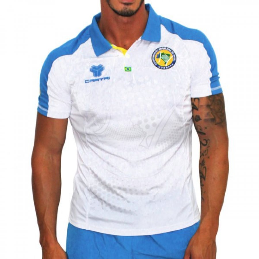 Polo Brazil Fabio White Blue  PADELPOINT Polo Brazil Fabio White Blue
