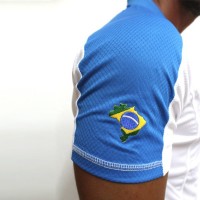 Polo Brazil Fabio White Blue  PADELPOINT Polo Brazil Fabio White Blue