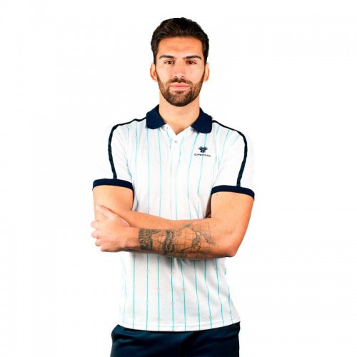 Cartri Amonet White Navy Blue Polo Shirt Cartri Amonet White Navy Blue Polo Shirt