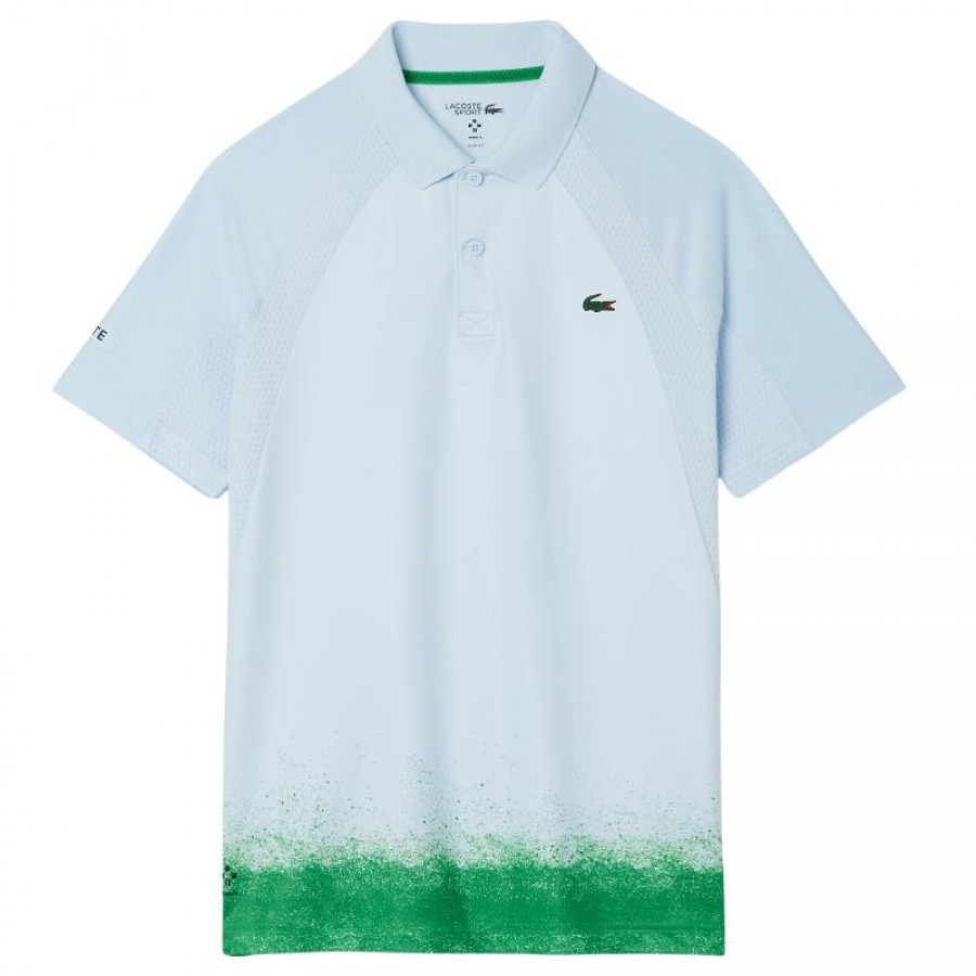 Polo Lacoste Daniil Medvedev Ultra Dry Azul Claro Verde  Offre - Pas cher