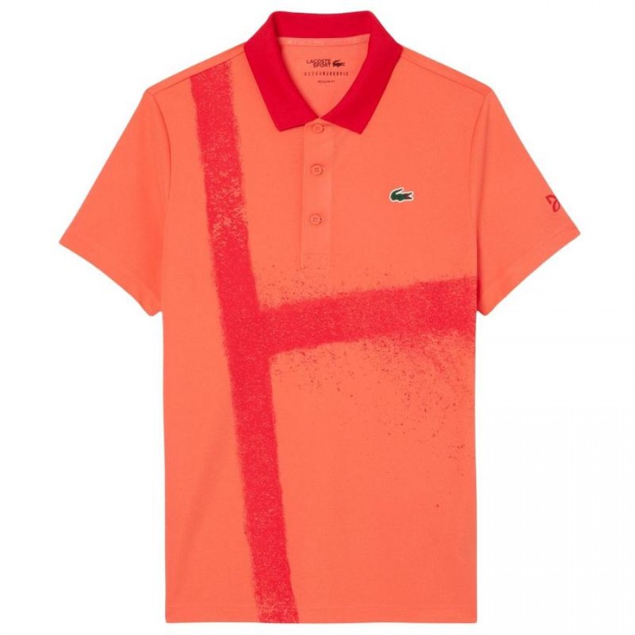 Polo Lacoste Novak Djokovic Ultra Dry Naranja Rojo  Offre - Pas cher