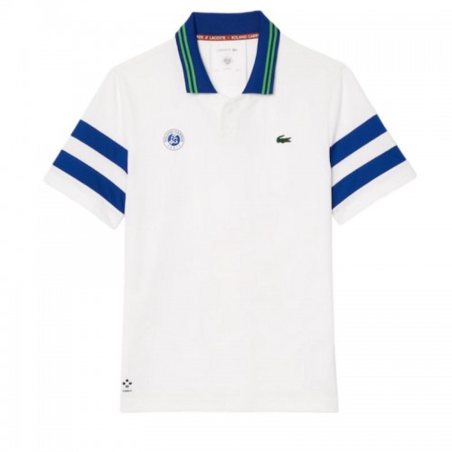 Lacoste Roland Garros Medvedev White Navy Polo Shirt Lacoste Roland Garros Medvedev White Navy Polo Shirt