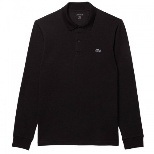 Polo Manga Larga Lacoste Regular Fit Algodon Negro Polo Manga Larga Lacoste Regular Fit Algodon Negro
